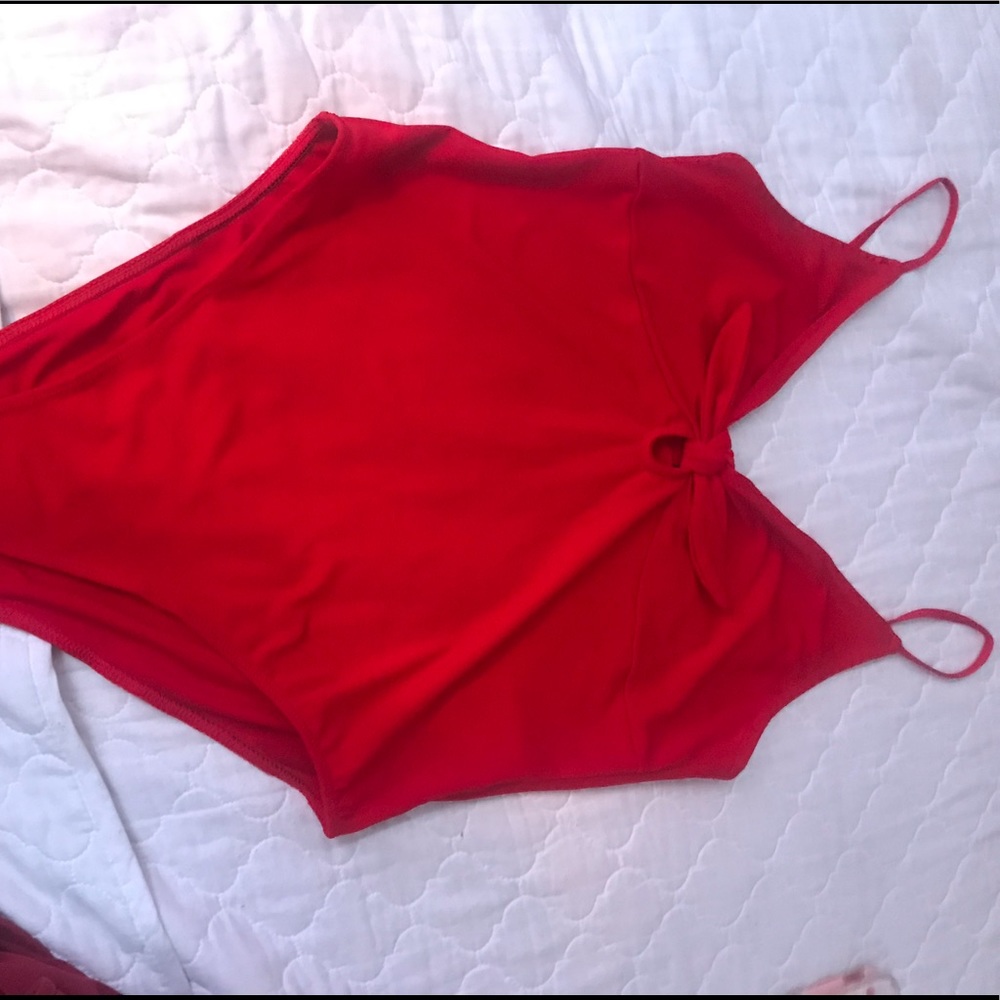 Red one piece top